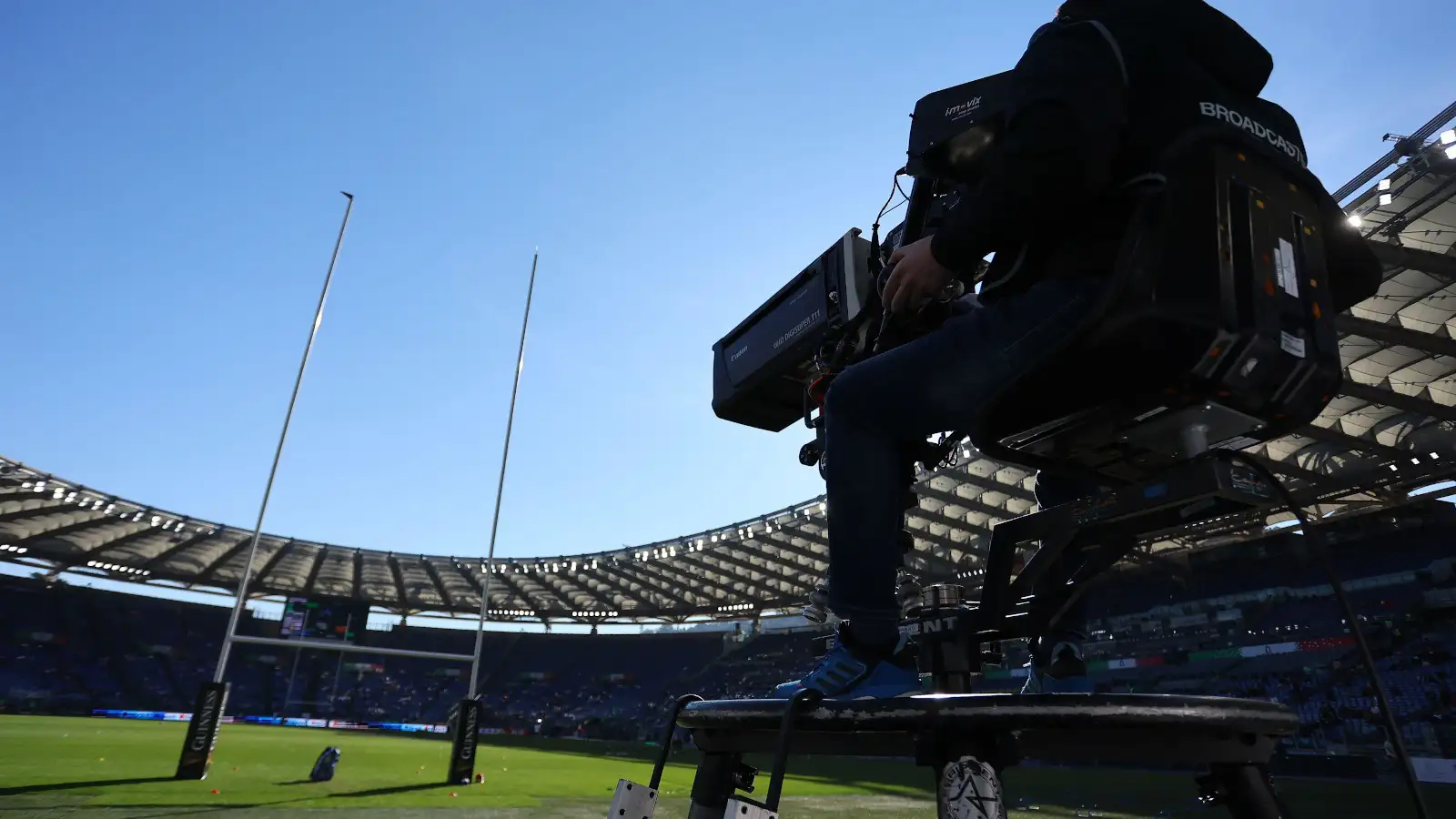 TV camera ahead of Six Nations game.