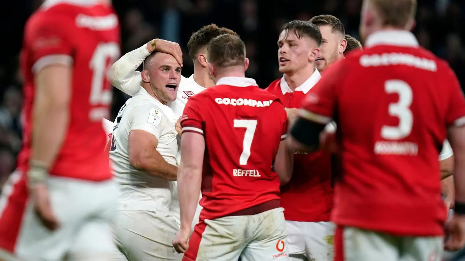 England's Ben Earl celebrates scoring his sides first try during the Guinness Six Nations match at Twickenham Stadium, London. Picture date: Saturday February 10, 2024.