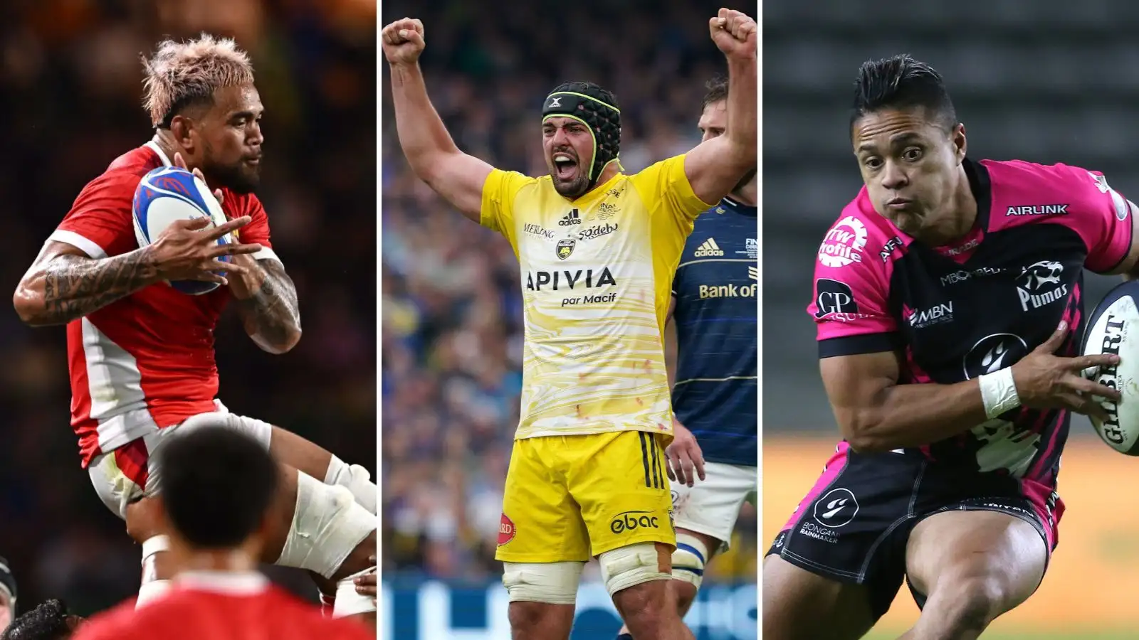 Scarlets and Tongan forward Vaea Fifita, La Rochelle forward Gregory Alldritt and Pumas back Devon Williams.