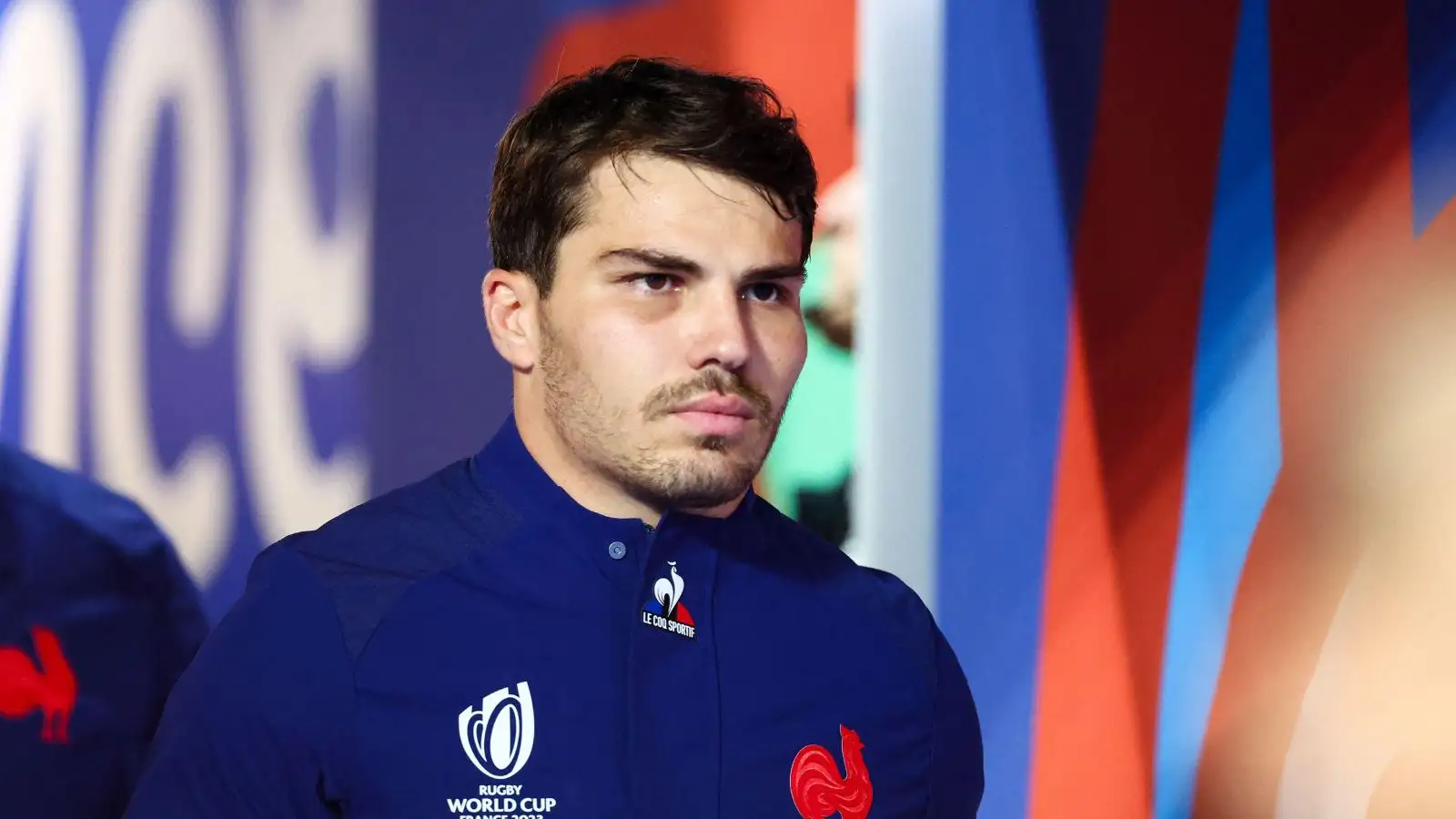 Antoine Dupont of France before the Rugby World Cup Quarter-final 4 match between France and South Africa at Stade de France on October 15, 2023 in Paris, France.