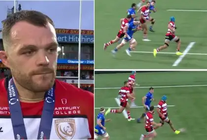 WATCH: Zach Mercer sets up a GLORIOUS 80-metre try in response to England snub