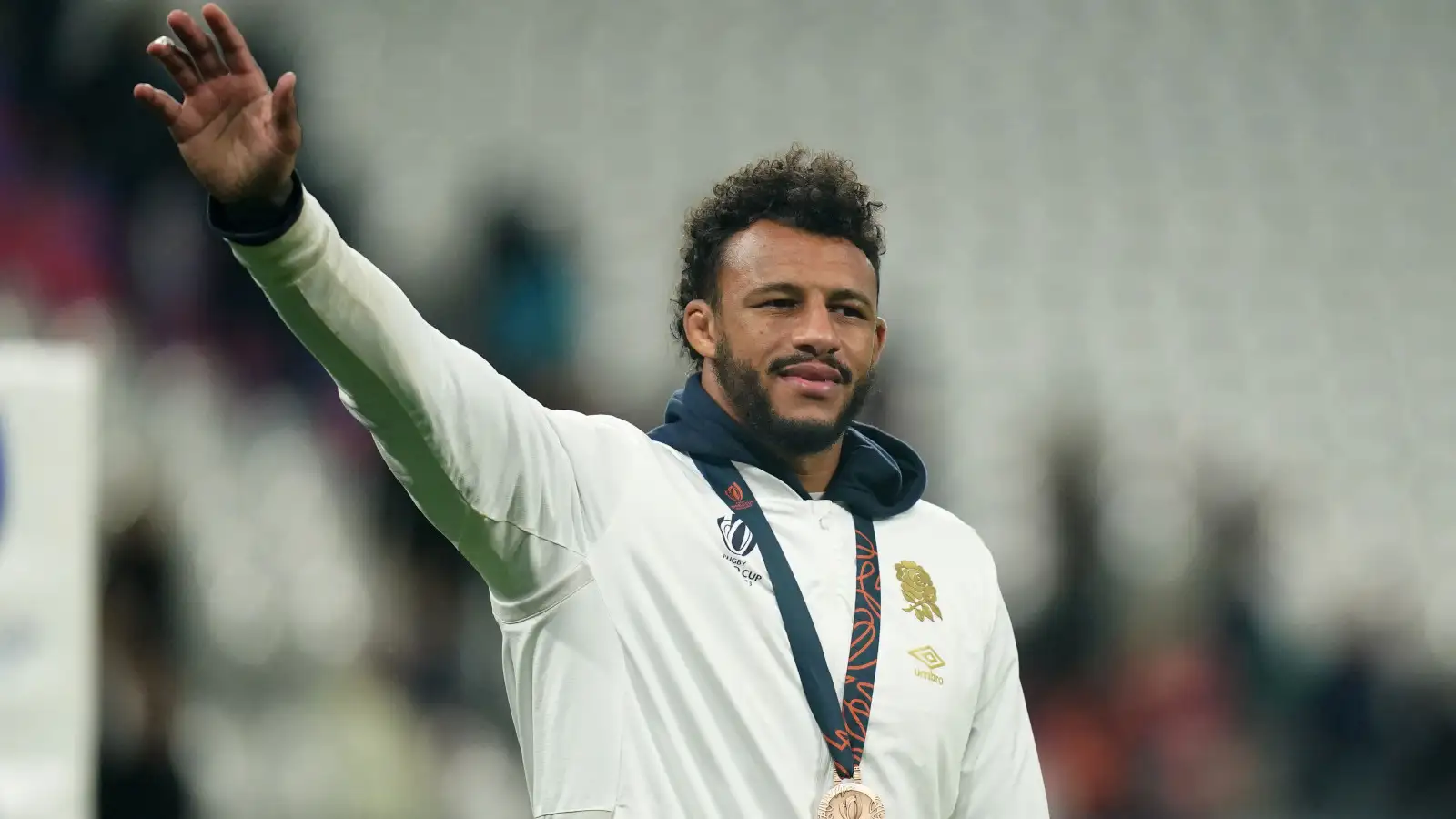 Courtney Lawes waving following England's bronze medal match at the 2023 Rugby World Cup
