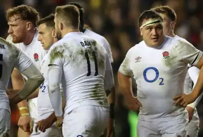 England players during their Six Nations clash with Scotland in 2024.
