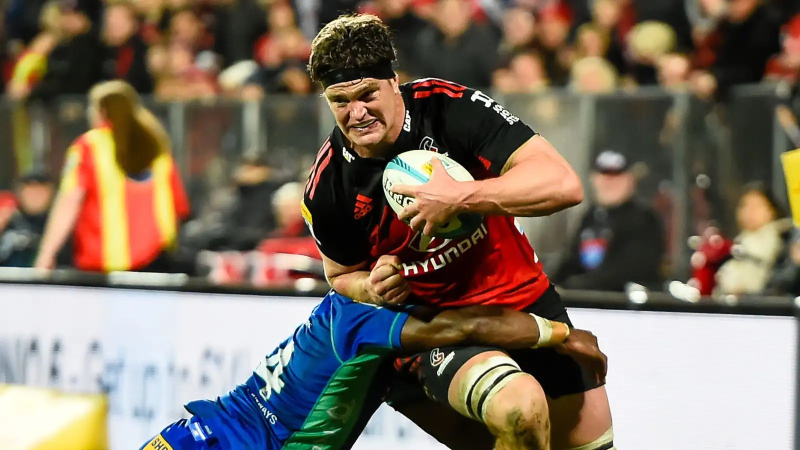 Scott Barrett in action for the Crusaders in Super Rugby Pacific.