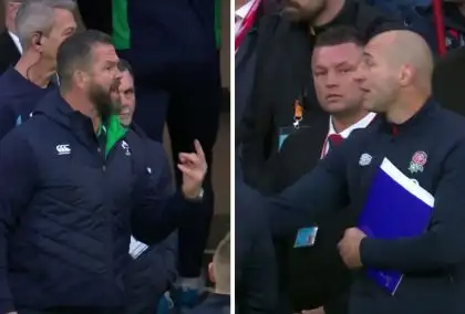 Steve Borthwick v Andy Farrell: England and Ireland bosses clash in heated half-time exchange