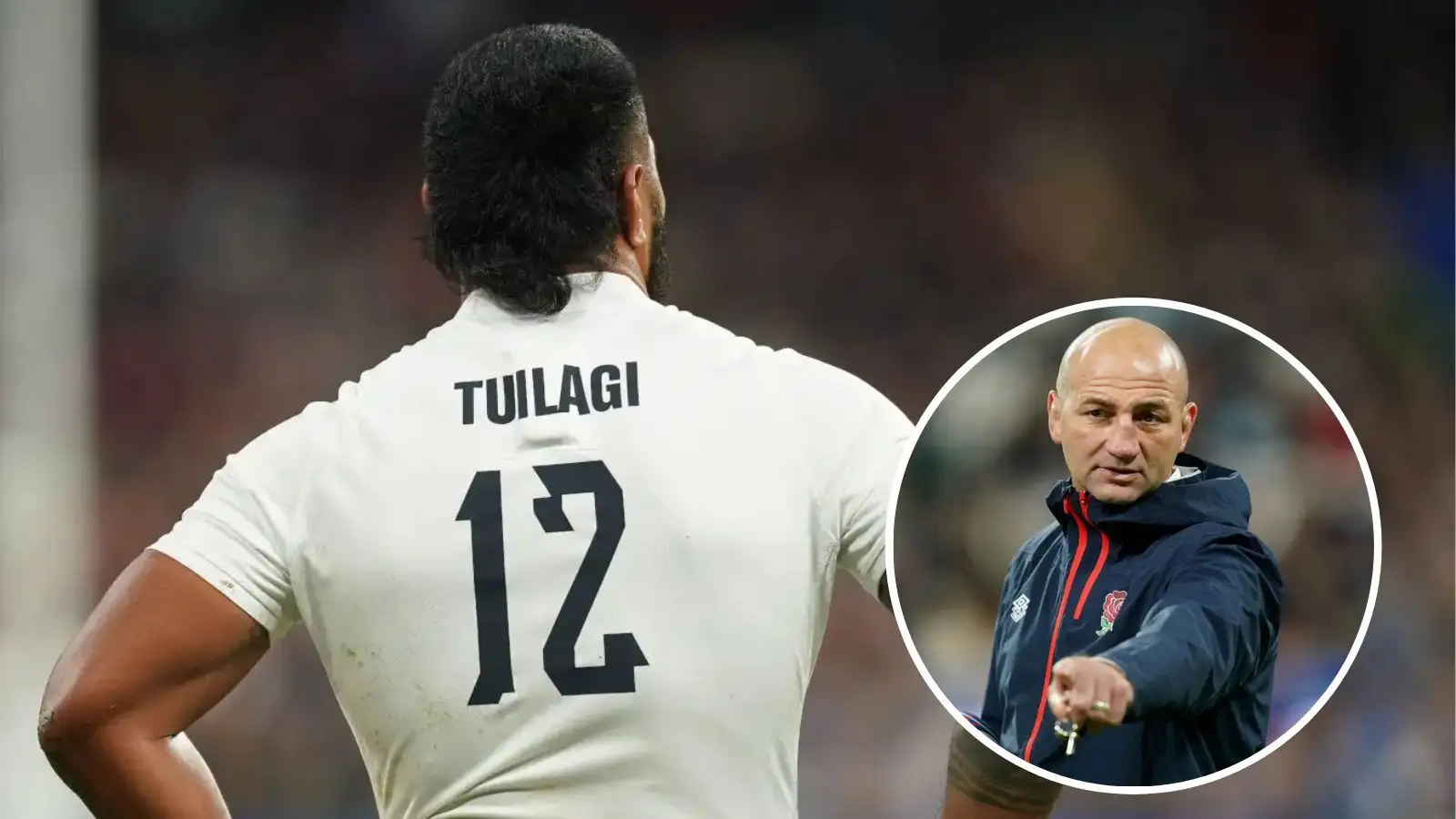 England centre Manu Tuilagi and head coach Steve Borthwick.