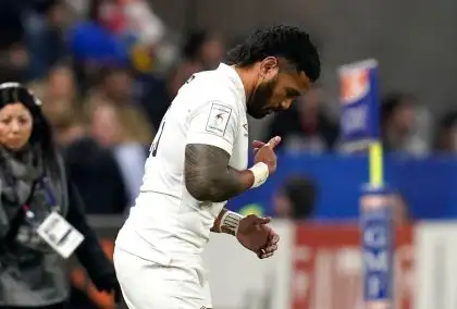 England's Manu Tuilagi come on as a substitute during the Guinness Six Nations match at the Groupama Stadium in Lyon, France.