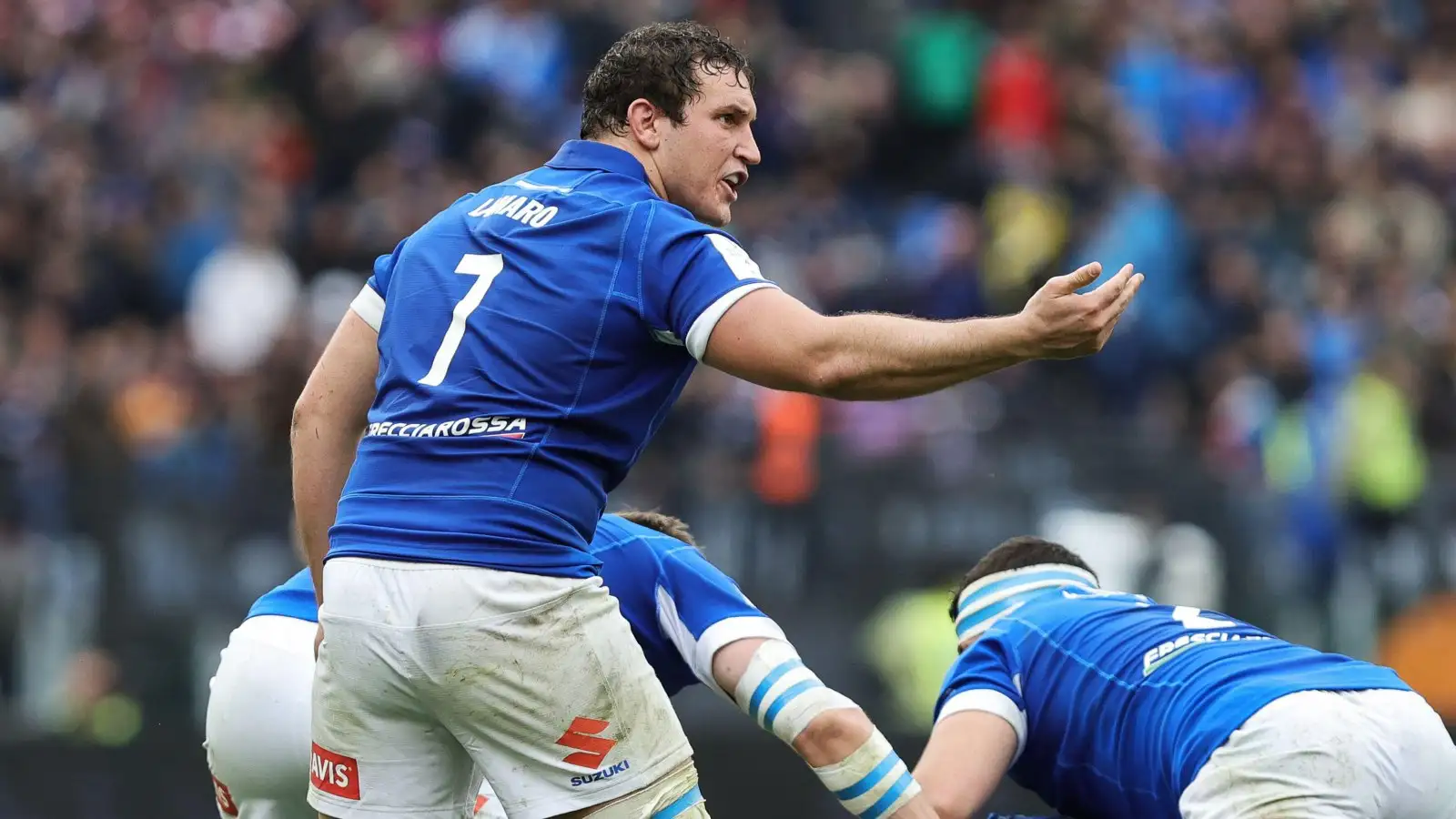 Italy captain Michele Lamaro during a Six Nations game.