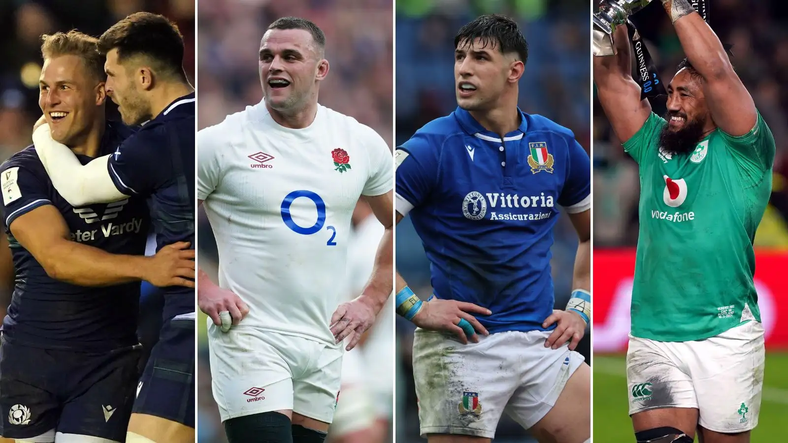 Scotland winger Duhan van der Merwe, England's Ben Earl, Italy centre Tommaso Menoncello and Ireland's Bundee Aki.