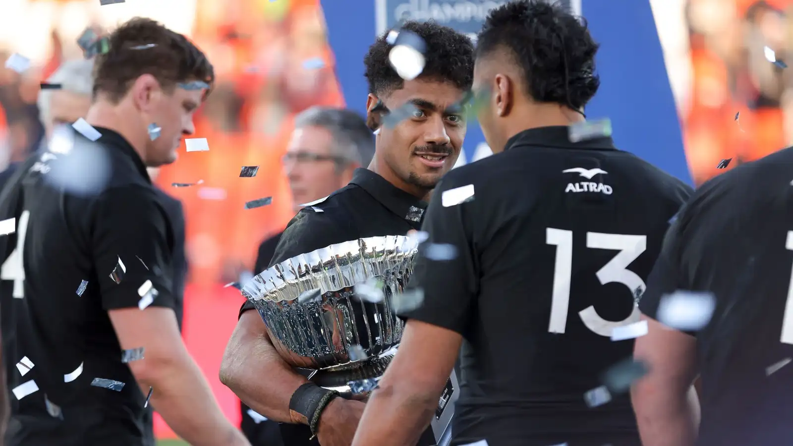 Emoni Narawa following his All Blacks debut against Argentina in the 2023 Rugby Championship.