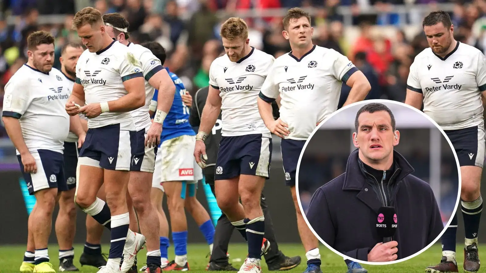 Scotland players dejected after defeat to Italy in the 2024 Six Nations.