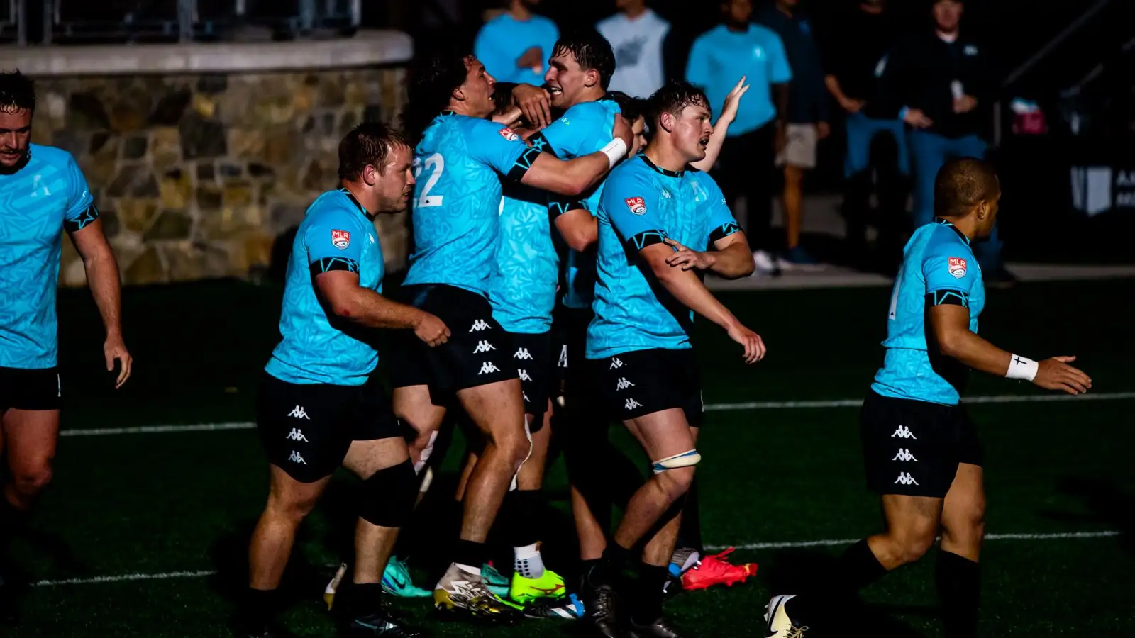 Anthem Rugby player celebrate a try.