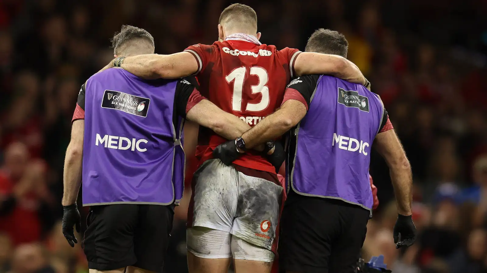 George North going off injured during Wales' Six Nations clash with Italy in the 2024 Six Nations.