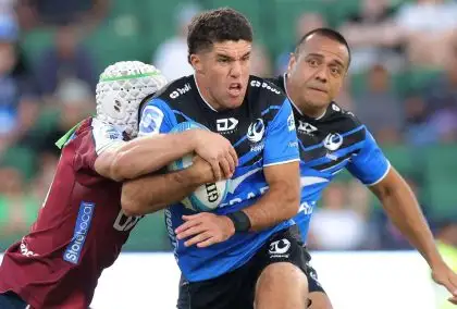 Western Force star Ben Donaldson with ball in hand.