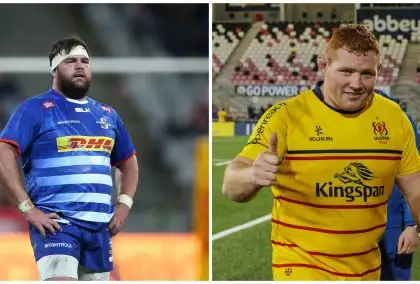 Split with Stormers prop Frans Malherbe and Ulster's Steven Kitshoff.