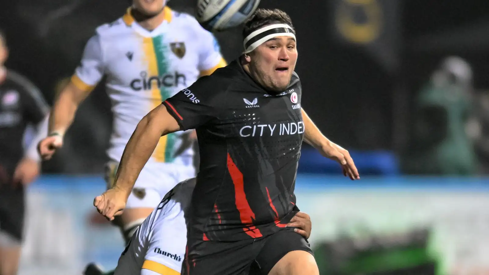 Jamie George for Saracens against Northampton Saints.