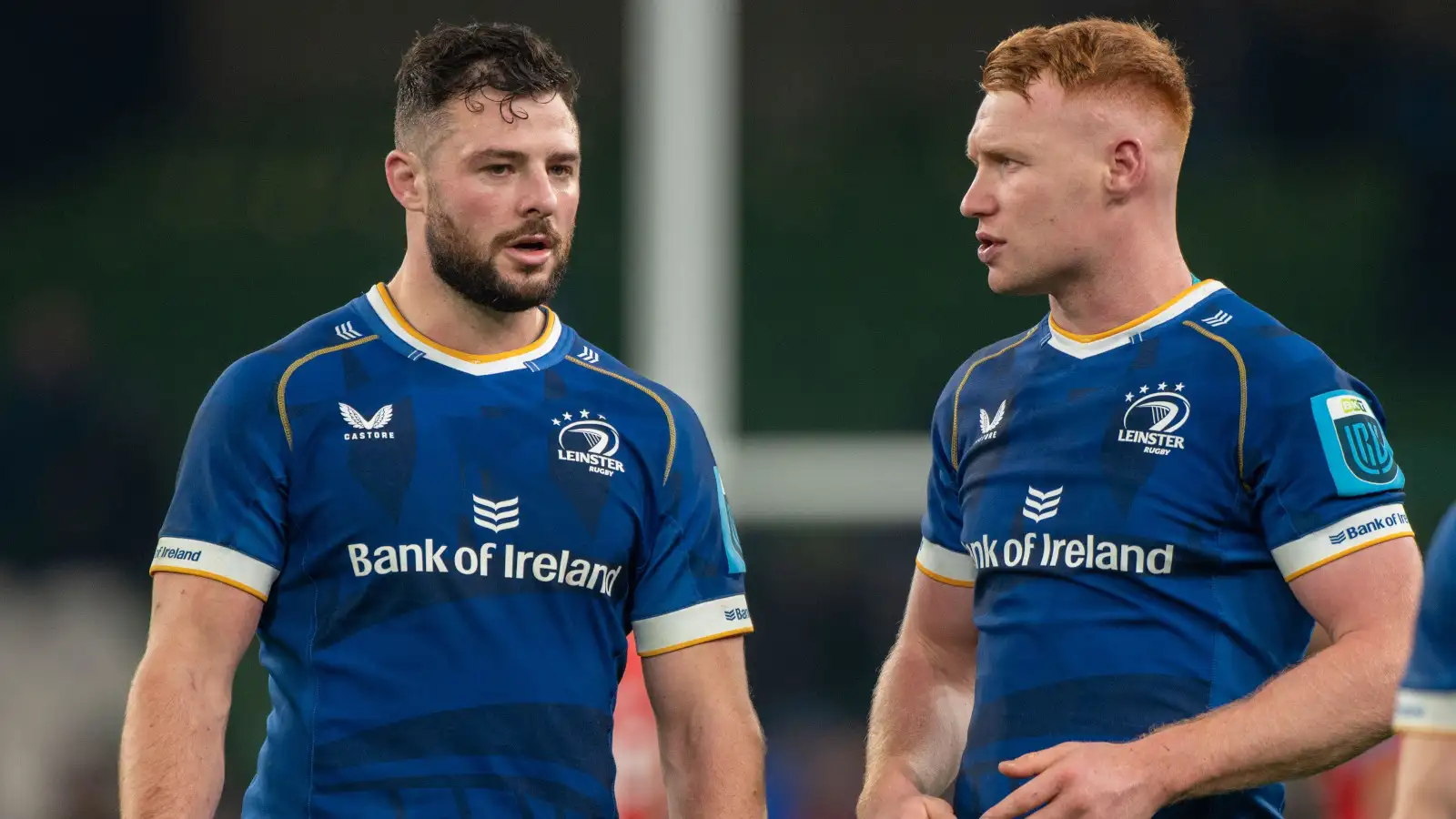 Leinster backs Robbie Henshaw and Ciaran Frawley.