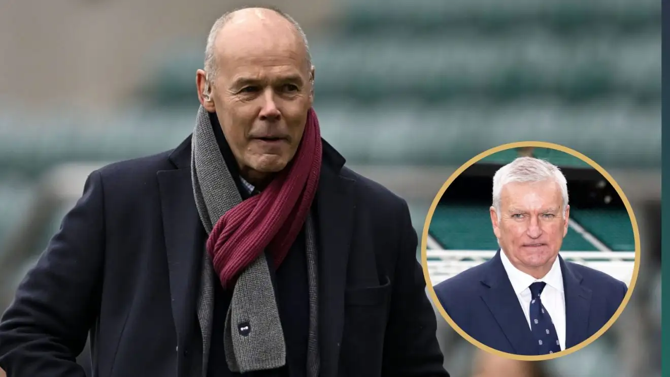 Sir Clive Woodward alongside current RFU chief executive Bill Sweeney.