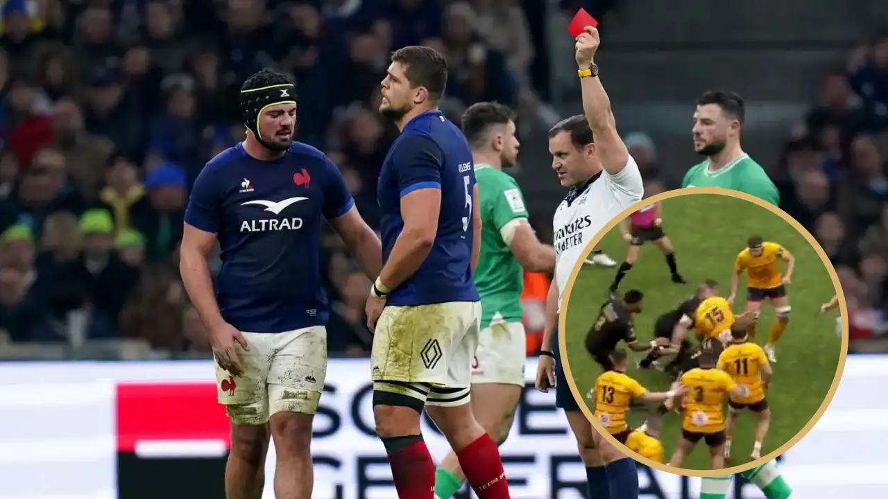 France lock Paul Willemse red-carded during the Six Nations and his tackle against Ulster.