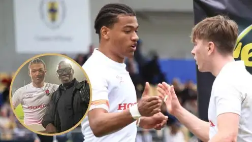 Rugby league legend Martin Offiah savours ’emotional moment’ as Premiership-bound son Tyler pulls on England jersey