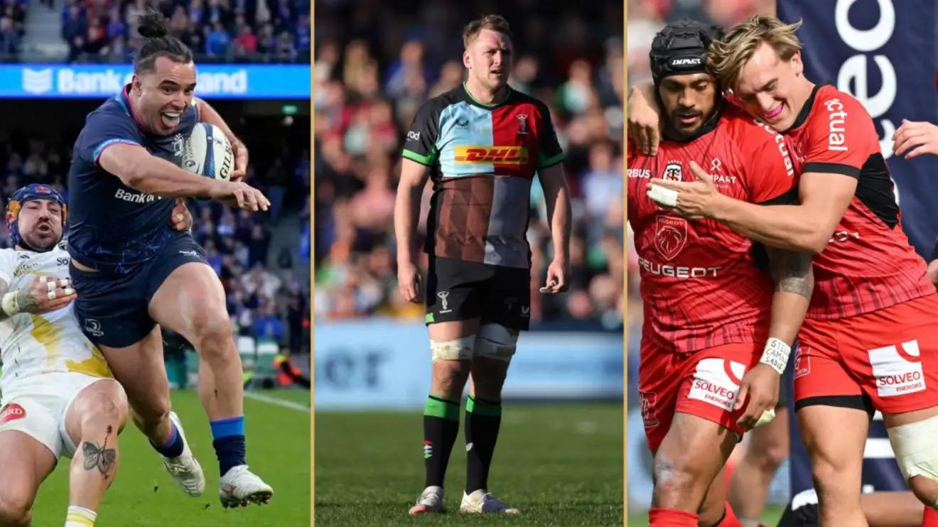 Leinster wing James Lowe, Harlequins number eight Alex Dombrandt and Toulouse pair Pita Ahki and Paul Costes.
