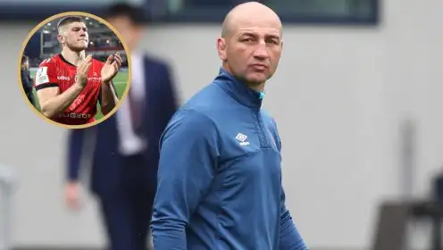 England head coach Steve Borthwick and Toulouse flanker Jack Willis.