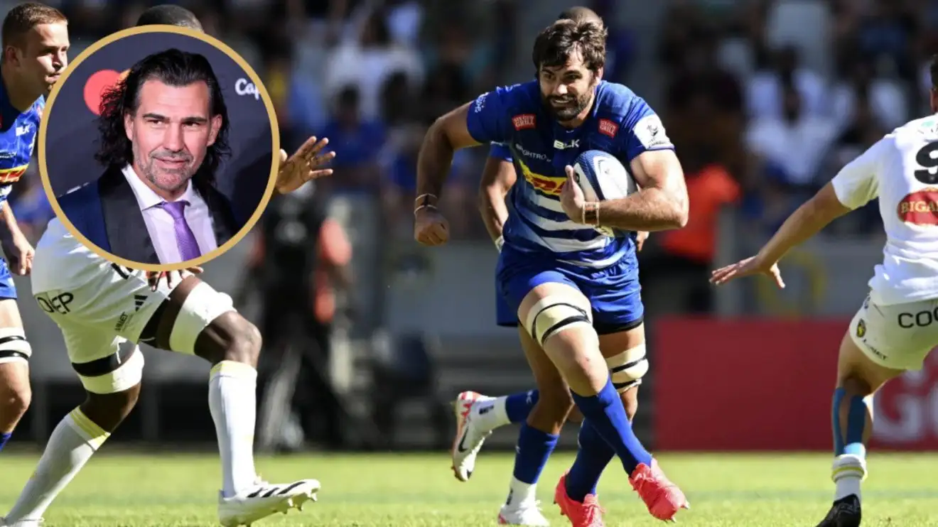Split with Stormers second-row Ruben van Heerden and Victor Matfield.