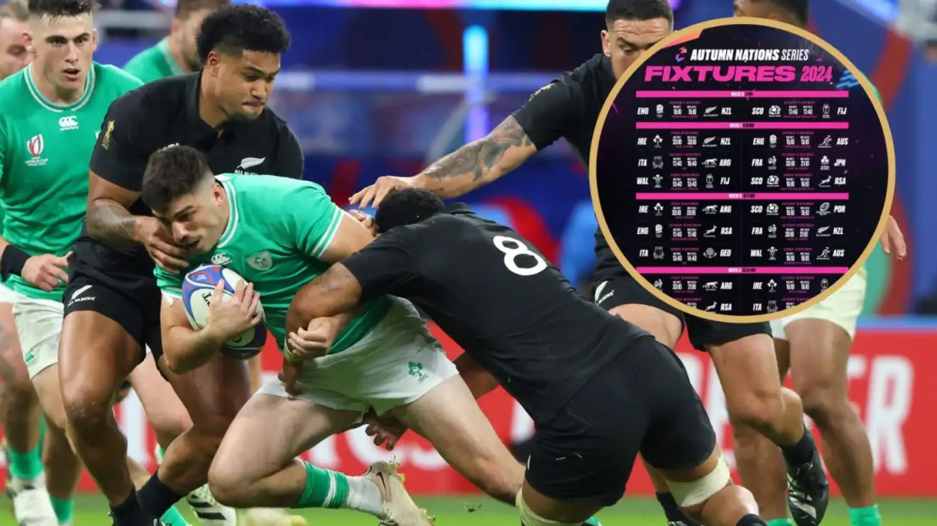 Ireland v New Zealand split with Autumn Nations Series fixtures.