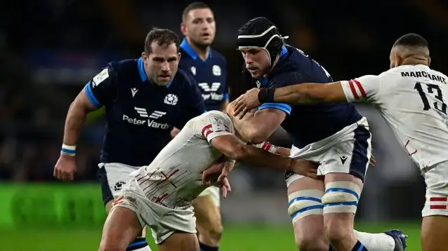 Fraser Brown and Jonny Gray for Scotland against England.