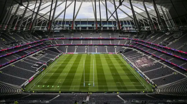 General view of Tottenham Hotspur Stadium which hosts the 2024 Champions Cup final.