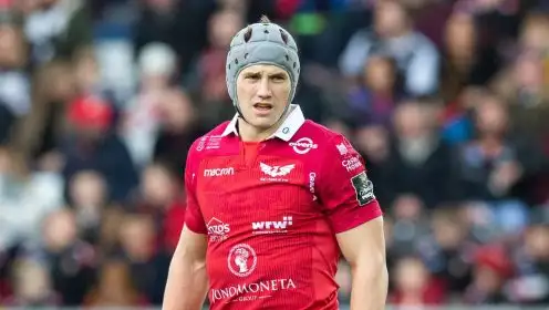 Scarlets centre Jonathan Davies in the Guinness Pro14 rugby match between Ospreys and Scarlets.
