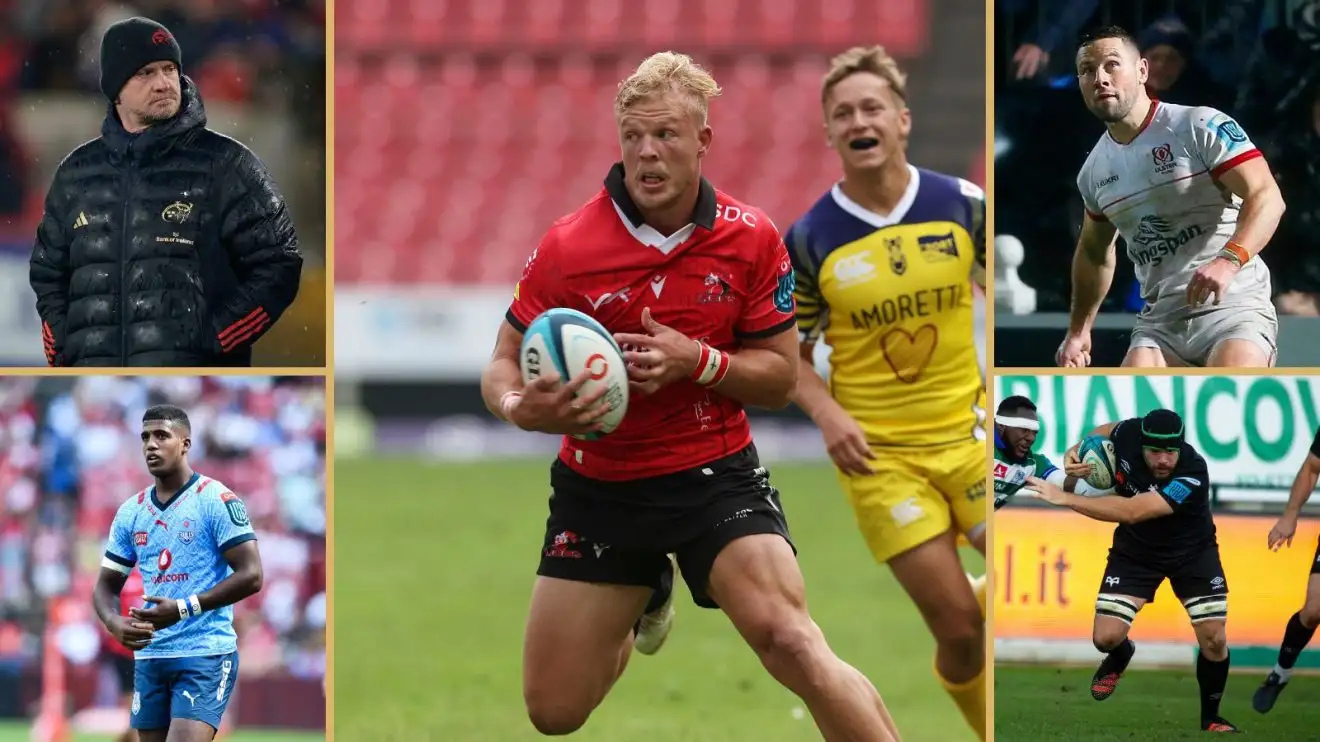 Munster boss Graham Rowntree, Bulls winger Canan Moodie, Lions forward JC Pretorius, Ulster's John Cooney and Osprey's Morgan Morris.