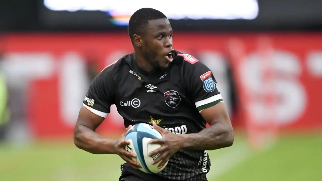 Aphelele Fassi of the Sharks during the 2024 United Rugby Championship.