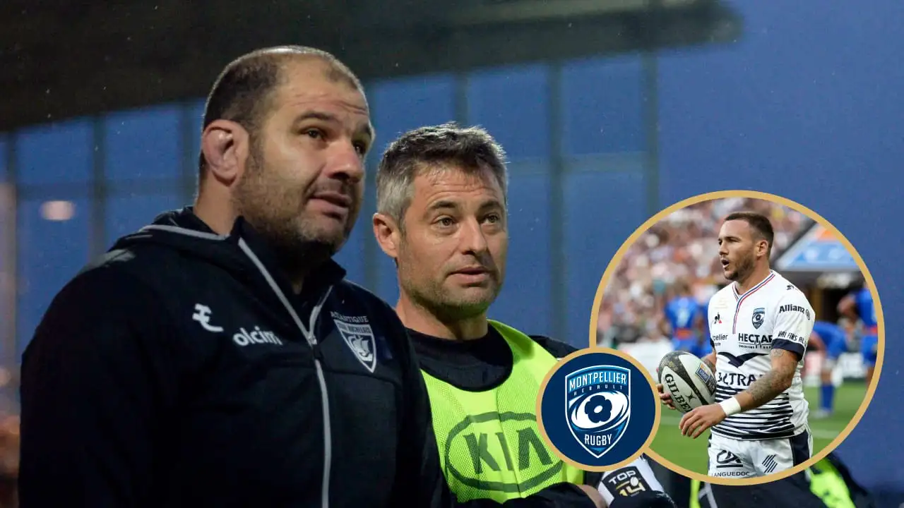 Patrice Collazo coach Montpellier and former scrum-half Benoit Paillaugue.