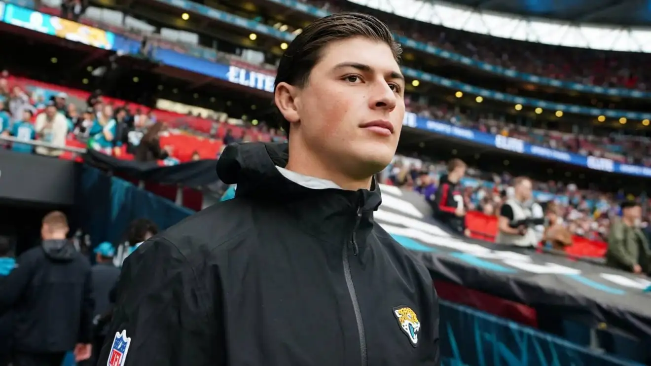 Louis Rees-Zammit during the Jacksonville Jaguars' match at Wembley in 2024.