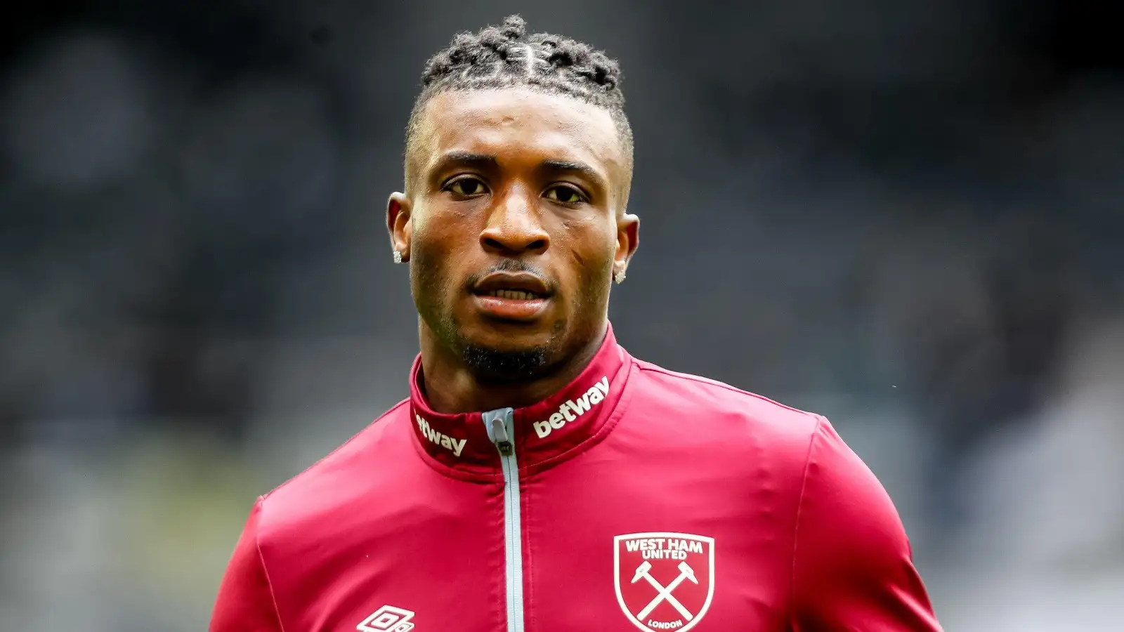 30th March 2024; St James' Park, Newcastle, England; Premier League Football, Newcastle United versus West Ham United; Mohammed Kudus of West Ham United during the pre-match warm-up