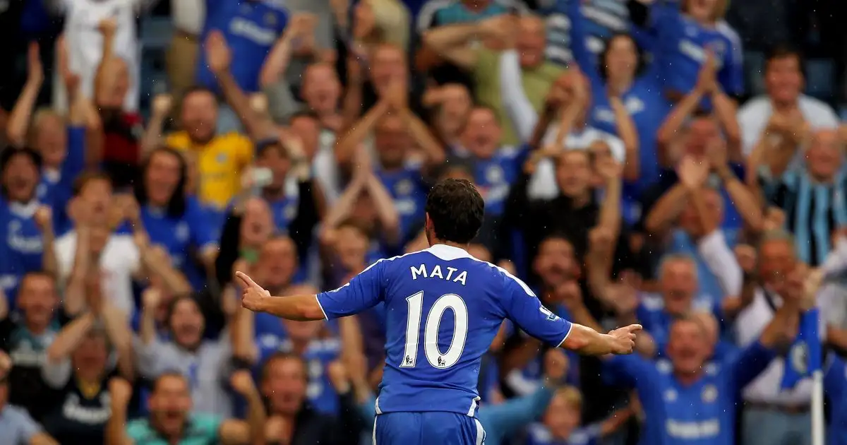 Chelsea's Juan Mata celebrates scoring his sides' third goal