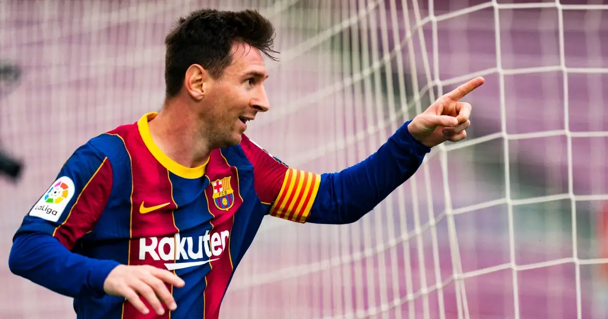 Barcelona's Lionel Messi Celebrating