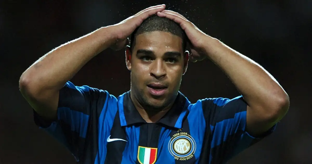 Inter Milan's Adriano playing in a friendly against Manchester United, Old Trafford, Manchester, 01 August 2007