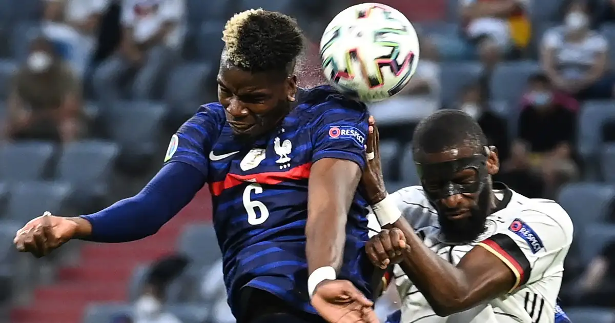 Watch: Rudiger nibbles Pogba’s shoulder during France v Germany