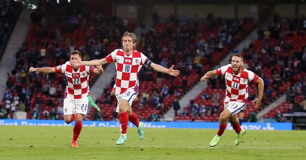 Watch: Emotional Luka Modric falls to his knees at full-time after Croatia win