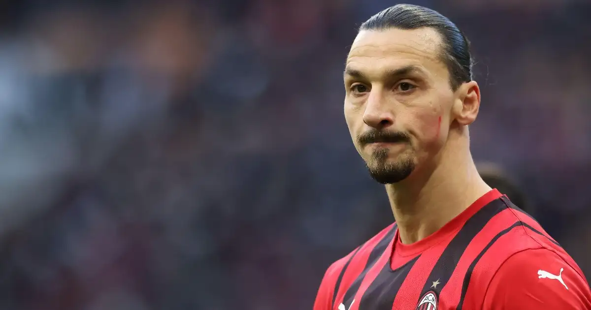 Zlatan Ibrahimovic in action for Milan in Serie A at San Siro on 28th November, 2021.