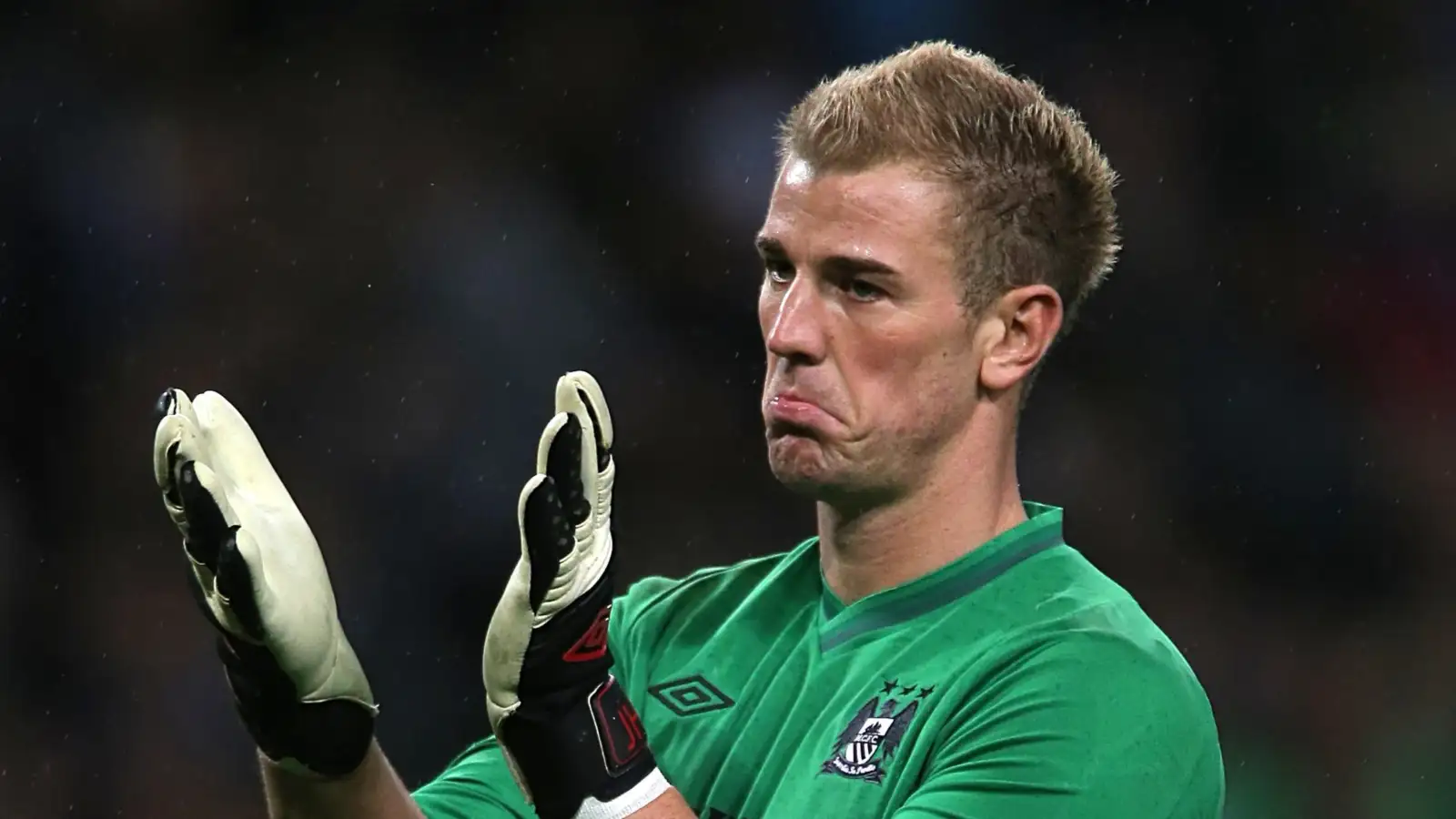 Joe Hart during the UEFA Champions League match between Manchester City and Borussia Dortmund at Etihad Stadium, Manchester, October 2012.