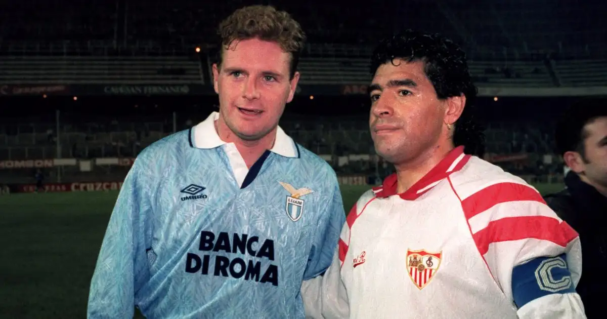 When Gazza faced Maradona… & upstaged Diego with a wondergoal