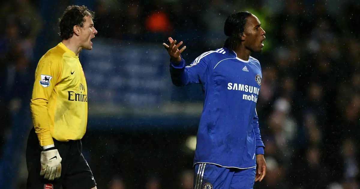 Celebrating Drogba and Lehmann’s ridiculously pantomime ‘dive off’