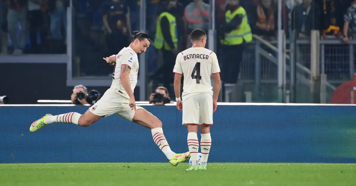 AC Milan's Zlatan Ibrahimovic scores free-kick against Roma.