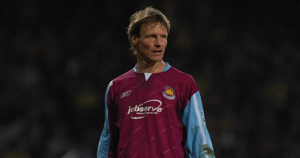 West Ham United's Teddy Sheringham looks on during their FA Cup defeat to Watford at Upton Park, London, January 2007.