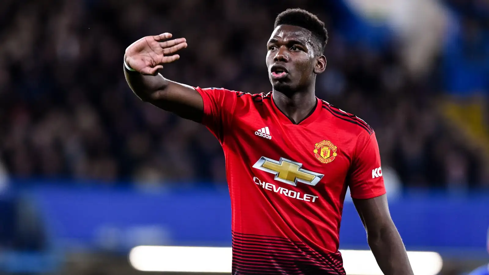 Paul Pogba of Manchester United during the The FA Cup fifth round match against Chelsea at Stamford Bridge, London, 18 February 2019.