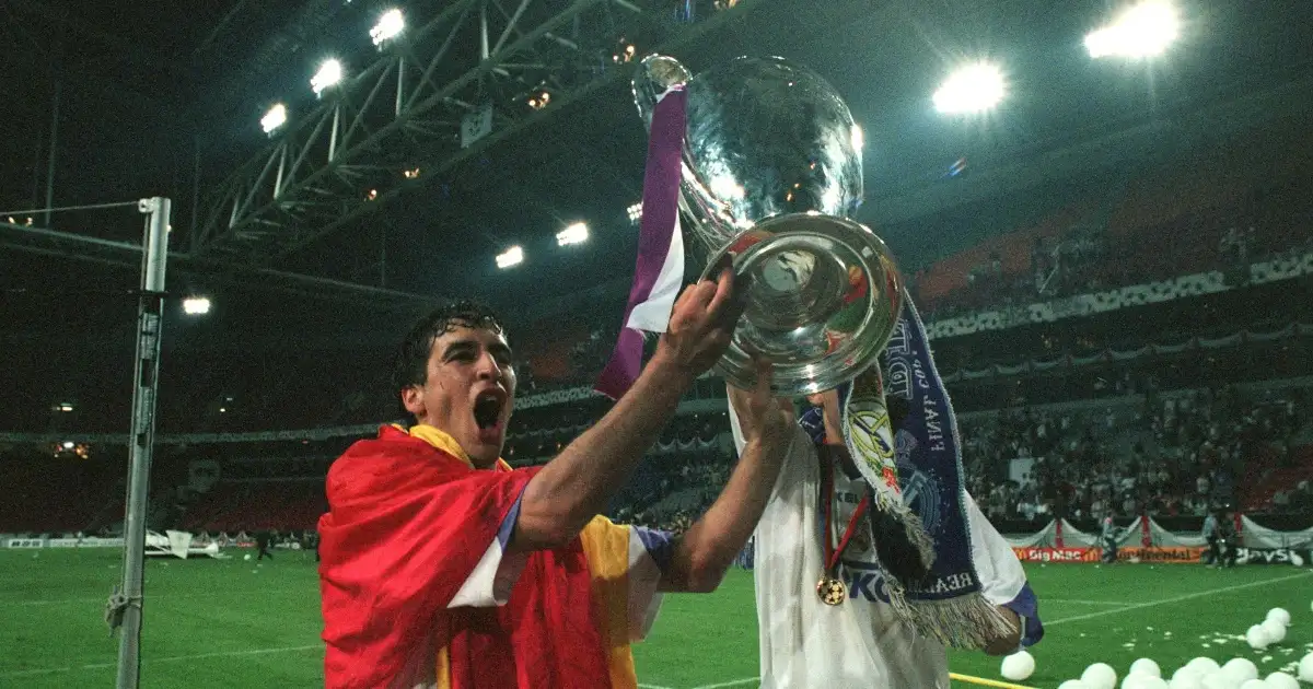 UEFA Champions League Final - Juventus v Real Madrid Real Madrid's Raul lifts the trophy as he celebrates winning the match, Amsterdam Arena, Netherlands, 20 May 1998