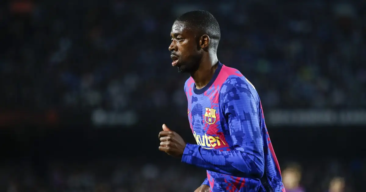 Watch: Dembele scores rocket for Barcelona and celebrates with Xavi